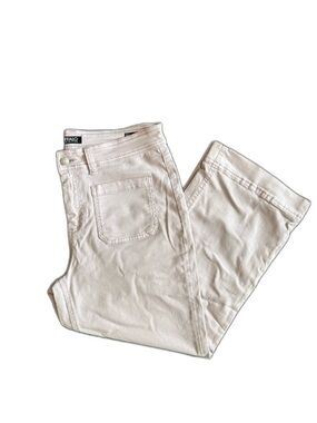 Buffalo David Bitton Light Pink High-Rise Wide Leg Stretch Crop Pants